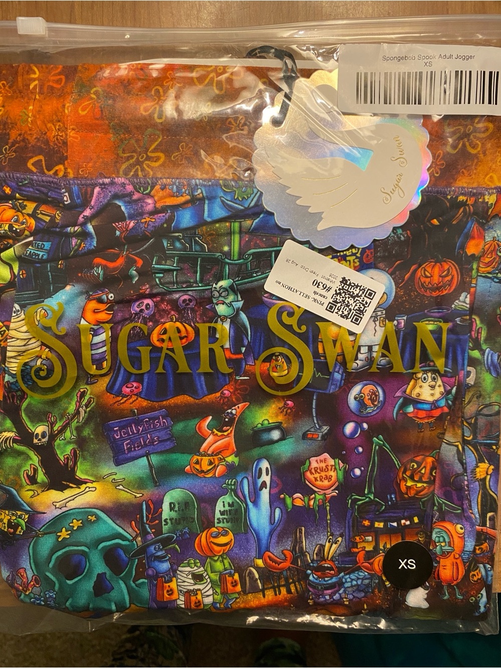 Sugar Swan bamboo joggers SpongeBob Halloween size XS NWT